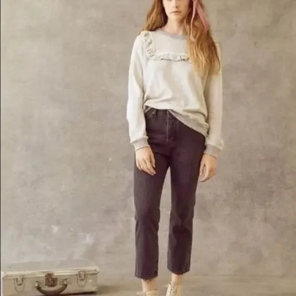 The Great. The Shrunken Bib Sweatshirt Heather Grey Medium - Picture 10 of 14